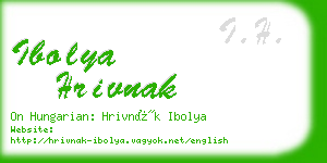 ibolya hrivnak business card